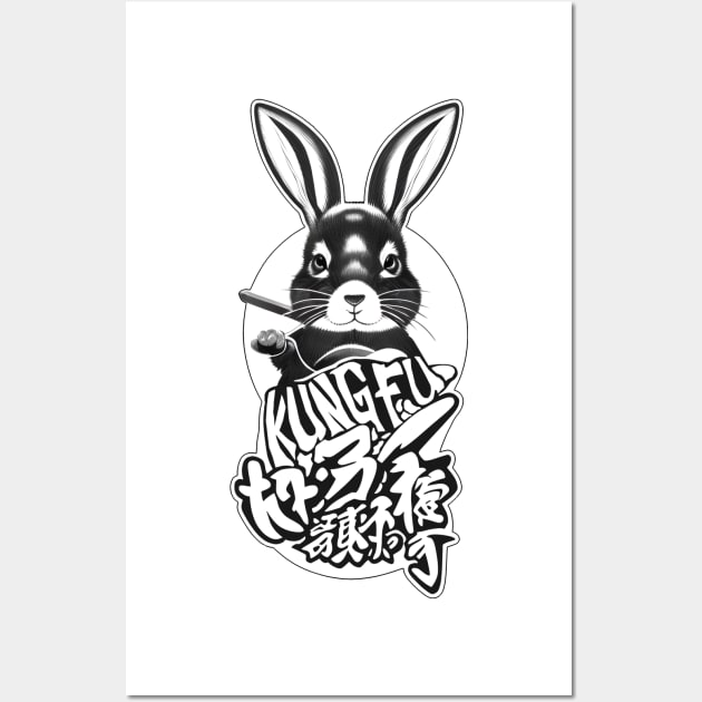 Easter Bunny Kung Fu Martial Arts Wall Art by 8 Fists of Tees